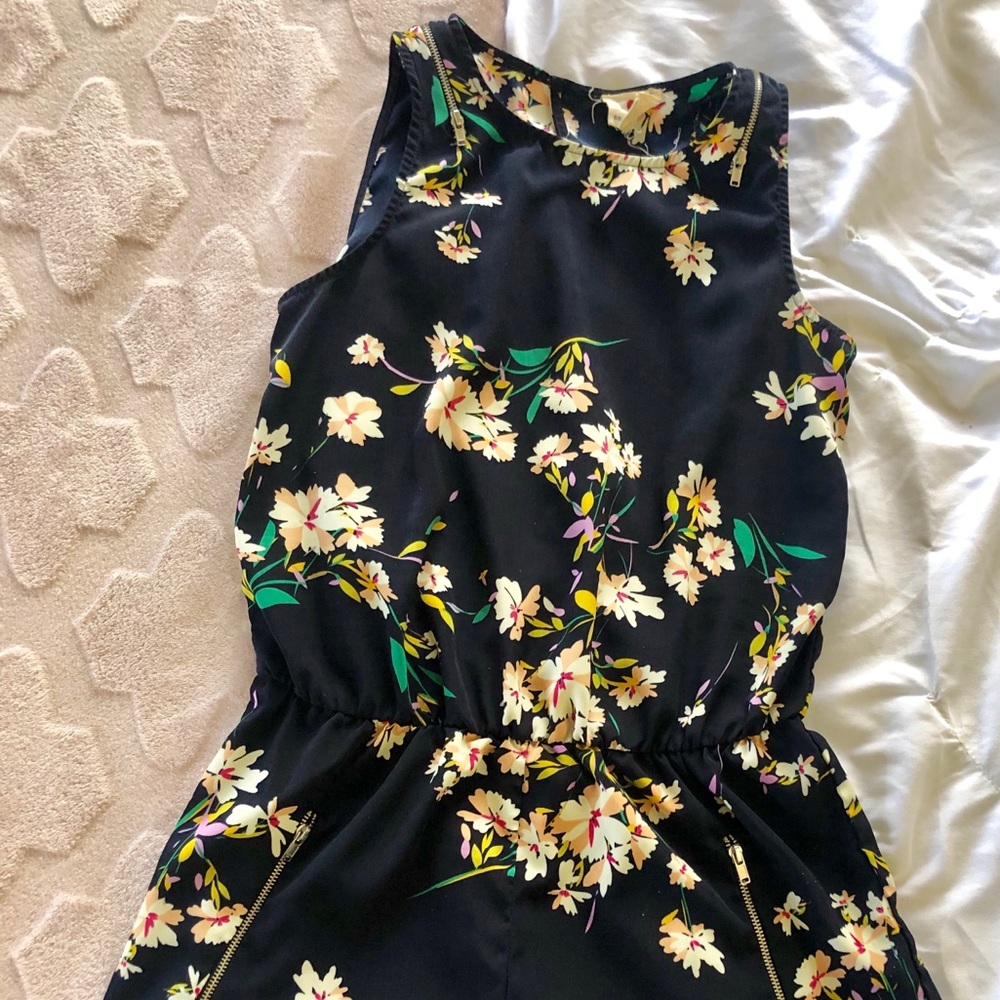 Floral Navy Romper